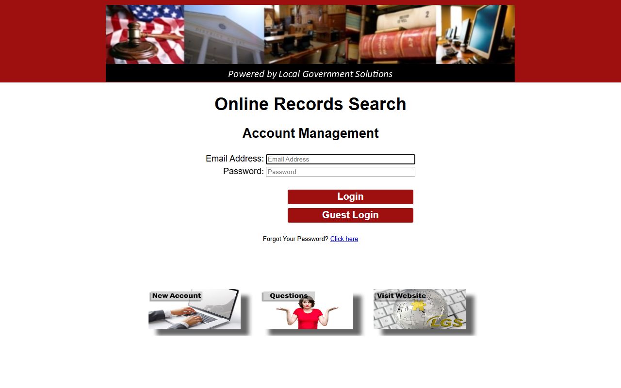 Dickens County court records LGS guest login for case lookup